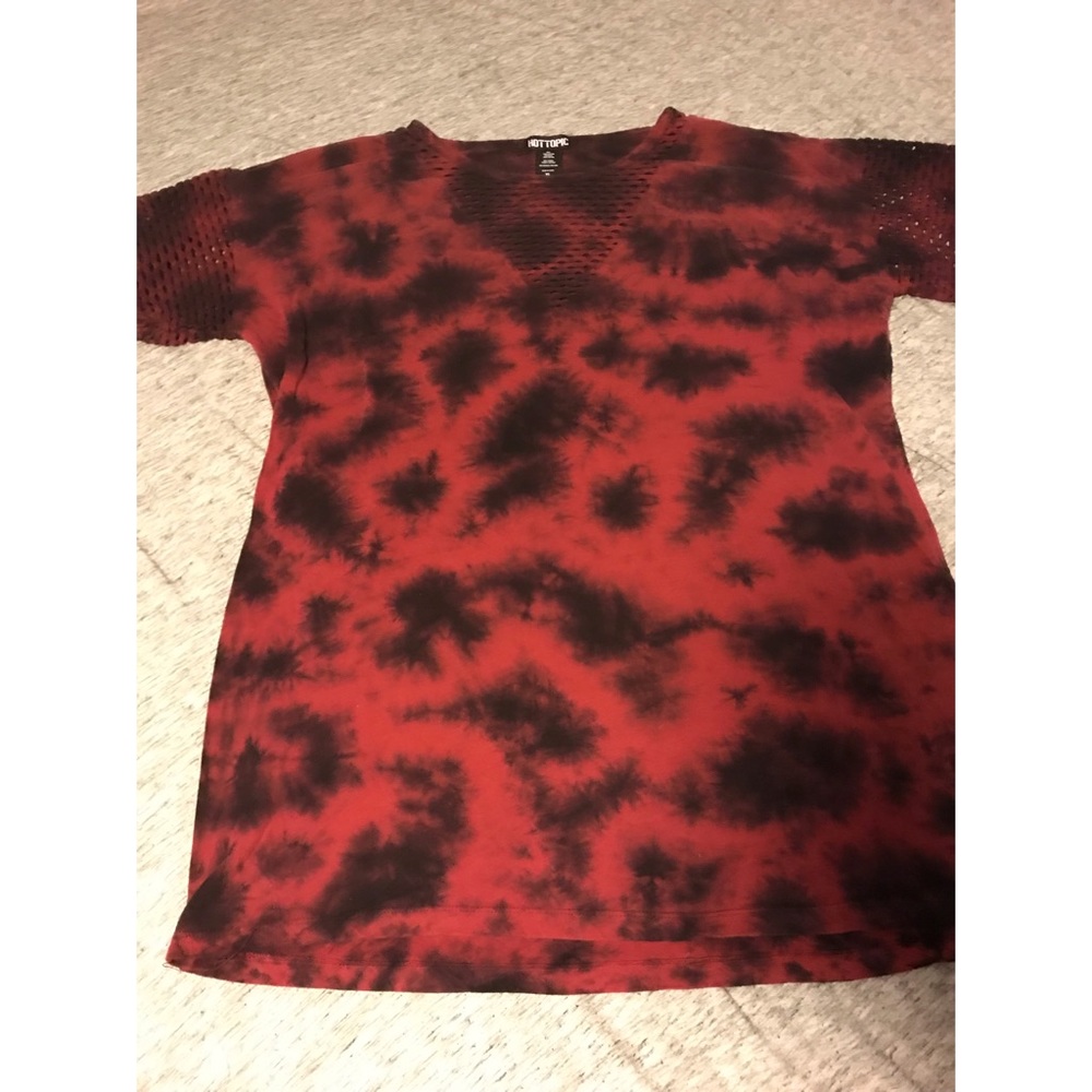 ❤️🖤RED&BLACK ACID WASH TEE (XL)🖤❤️